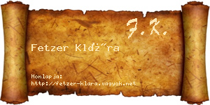 Fetzer Klára névjegykártya